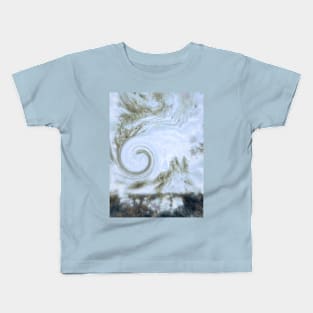 Blue stone texture pastel swirl Kids T-Shirt